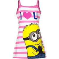 Minions jurkje wit/roze voor meisjes 128 8 jaar