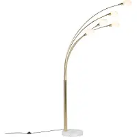 QAZQA Art deco vloerlamp goud 5-lichts - Sixties Marmo