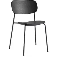 Audo Copenhagen Co Dining Chair Black steel Veneer Without Arms | Black | Black Oak