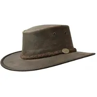 Barmah Hats Leren hoed Foldaway Oiled-rundleer Bruin L, unisex