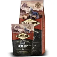 Brit Carnilove Adult granenvrij hondenvoer Lam & Wild zwijn 12kg met 70% vlees 12 kg + 1,5 kg gratis