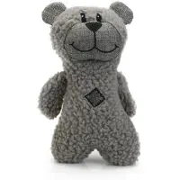 Beeztees Hondenknuffel Boris - Met piep - Hondenspeelgoed - Grijs - 23x15x8 cm