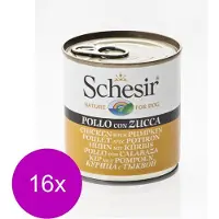 Schesir Hond Blik Gelei 285 g - Hondenvoer - 16 x Kip&Pompoen