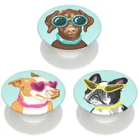 PopSockets PopMinis Posh Pups, Smartphonehouder, Wit, Veelkleurig