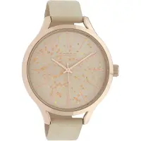 Oozoo C10086 Horloge Timepieces Collection staal/leder rosekleurig-sand 44 mm