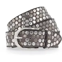 B.belt Studded riem leer 95 cm bruin