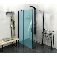 Polysan Zoom Black Zijpaneel 90cm, helder glas