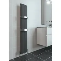 Eastbrook Berlini verticale aluminium radiator 180x18,5cm Antraciet 632 watt