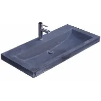 Lambini Designs Novara compacte wastafel natuursteen 80cm met kraangat