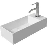 Salenzi Fontein Spy 45x20 cm Mat Wit Kraangat Rechts (inclusief bijpassende waste)