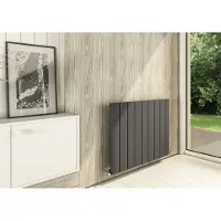 Eastbrook Peretti horizontale aluminium radiator 60x66cm Antraciet 777 watt