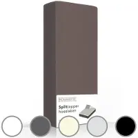 Romanette Split Topper Hoeslaken Romanette Wit (Katoen)-160 x 220 cm