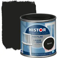 Histor Perfect Finish houtlak RAL 9005 zwart hoogglans 250 ml