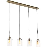 QAZQA Scandinavische hanglamp brons met glas 4-lichts - Dome