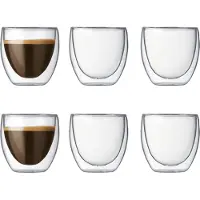 Bodum Pavina dubbelwandig glas - 8 cl - 6 stuks