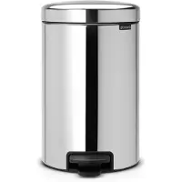 Brabantia NewIcon Prullenbak - 12 liter - Brilliant Steel - met Metalen binnenemmer