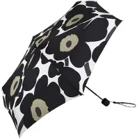 Marimekko - Unikko - Paraplu - Mini - Zwart Groen accent