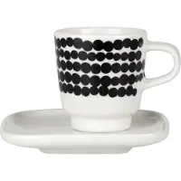Marimekko Räsymatto espressokop zwart-wit