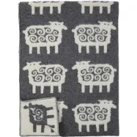 Klippan Yllefabrik Schapen wollen deken grijs 130 x 180 cm.