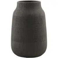 House Doctor - Groove Vaas - H22 cm - Zwart