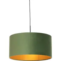QAZQA Hanglamp met velours kap groen met goud 50 cm - Combi
