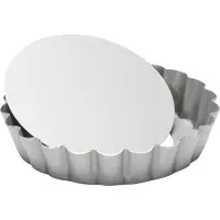 Patisse Ronde mini taart/quiche bakvorm zilver 10 cm - Bakringen