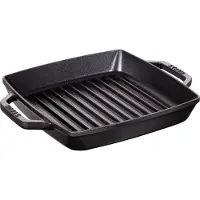 Staub Grillpan met 2 handgrepen - vierkant - 33x33cm - zwart