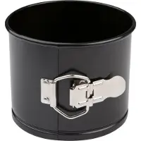 Patisse 02819 moule à manquécharnière à bord haut antiadhésif acier revêtu noir 12 cm