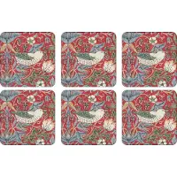 Pimpernel Aarbeidendief onderzetter 6 pack Rood