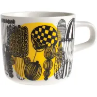 Marimekko Siirtolapuutarha koffiekop 20 cl wit-zwart-geel