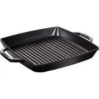 Staub Grillpan met 2 handgrepen - vierkant - 28x28cm - zwart