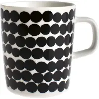 Marimekko Räsymatto mok 25 cl zwart-wit