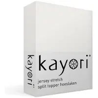 Kayori Split Topper Hoeslaken Shizu Offwhite (Jersey)-Lits-Jumeaux XL (200 x 200/210/220 cm)