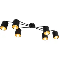 QAZQA Moderne plafondlamp zwart - Lofty
