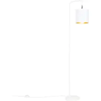 QAZQA Moderne vloerlamp wit met goud - Lofty