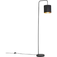 QAZQA Moderne Vloerlamp Zwart met Kap - Lofty