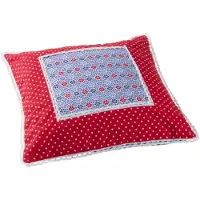 Cozz Kussen "Nori" rood/lichtblauw - 56% | Maat: 40x40 cm | Wonen
