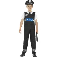 Smiffys Politie pak zwart wit kind