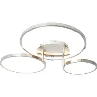 QAZQA Moderne plafondlamp staal incl. LED en dimmer- Rondas