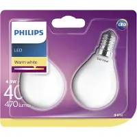 Philips E14 led-lamp Classic kogel mat 4.3W (40W) 2 stuks