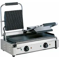 Bartscher dubbele contactgrill "Panini" – boven geribbeld, beneden glad