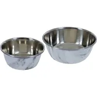 Gebr. De Boon Eetbak hond RVS deco marmer 950 ml Eet-en-drinkbakken-hond