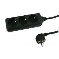 Deltac Stekkerdoos 230V Zwart 1,5 Meter