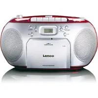 Lenco SCD-420RD - Draagbare radio CD speler met MP3 optie en koptelefoon - Rood