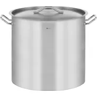 Royal Catering RCST-71LI-E kookplaat met deksel, roestvrij staal, diameter 45 cm, geschikt voor inductiekookplaten