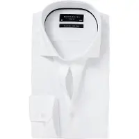 Michaelis overhemd slim fit wit strijkvrij wide spread boord