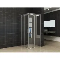 Wiesbaden Entra hoekinstap cabine met 2 schuifdeuren 900 x 900 x 2000 x 8 mm nano helder glas/chroom