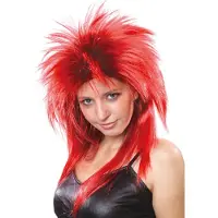 Vegaoo - Rode punk pruik voor vrouwen - Rood - One Size