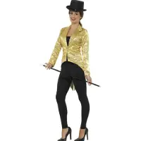 Smiffys Mooie gouden dames slipjas met glitters