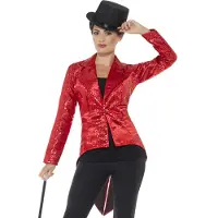 Smiffys Slipjas pailletten dames rood (rood, S)